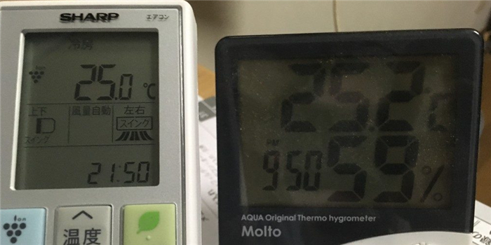 エアコン設定温度と室内温度が一致！